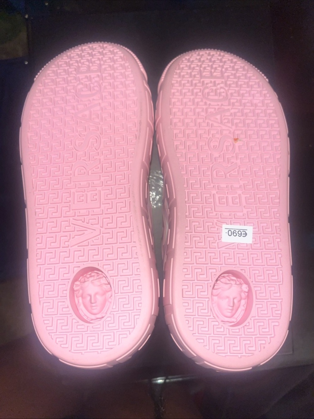Versace Pink Woven-Detail Platform Sneakers - Picture 2 of 6